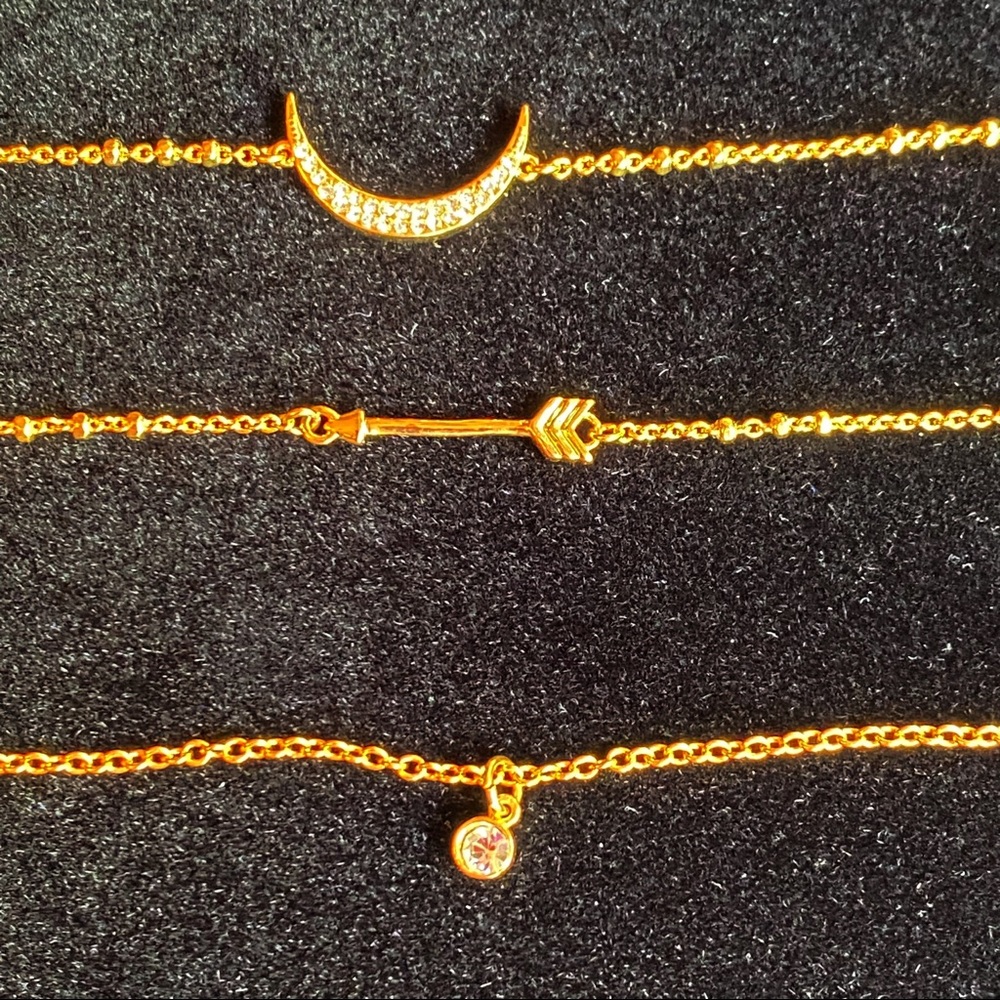 3 Bauble Bar Layering Necklaces: Moon, Arrow